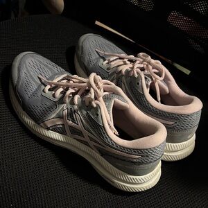 Women's Gray and Pink Asics Running Shoes - Gel Contend 7